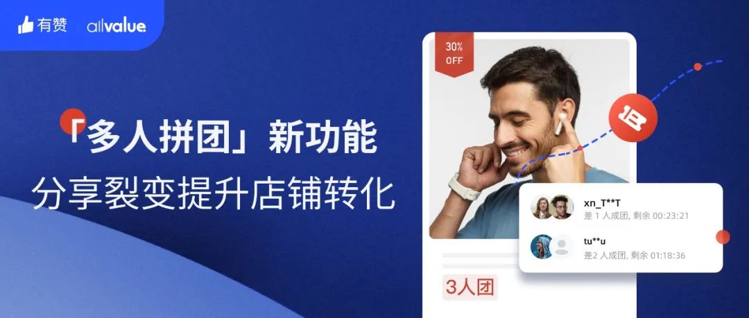 AllValue推出「多人拼團」功能，解鎖獨立站“裂變營銷”新玩法！